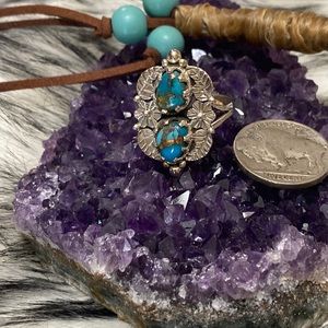 Native American Arizona copper blue turquoise ring